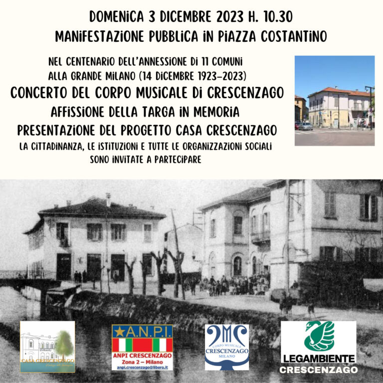 100 anni dall’annessione di Crescenago a Milano