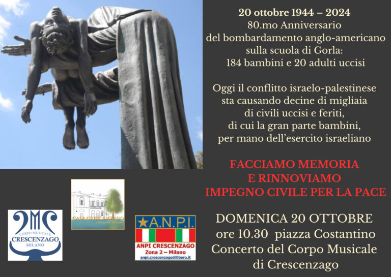 Concerto anniversario bomabrdamento scuola di gorla